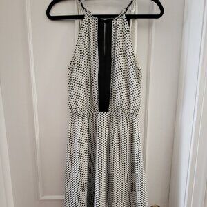 H&M Black & White Geometric Halter Sundress - Size 4